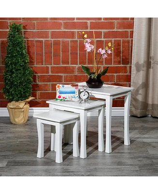 Simplie Fun 3-Piece Nesting Table Set, White