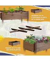 Spacious Wheeled Elevated Planter with Storage and Drainage