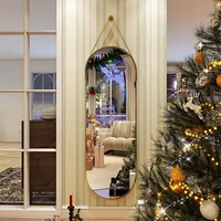 Homlux Oval Wall Mounted Mirror 16"x48" in Gold