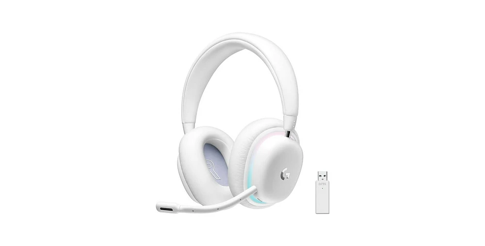 Logitech G735 Wireless Gaming Bluetooth Headset with Lightsync Rgb (White Mist)