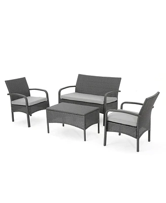 Streamdale Furniture Cozy Cordoba Brown Pe Rattan Chat Set Style and Relaxation All Year