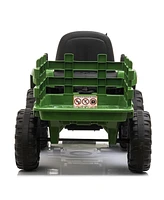 Streamdale Furniture Kids Ride-On Tractor with Trailer & Lights, Perfect Gift for Ages 3-6