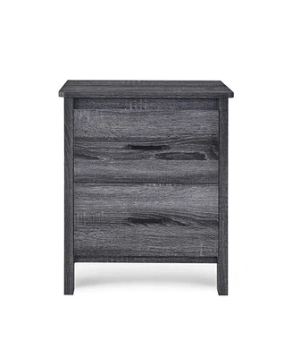 Simplie Fun Minimalist Wood-Finish Nightstand with Convenient Storage