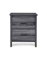 Simplie Fun Minimalist Wood-Finish Nightstand with Convenient Storage