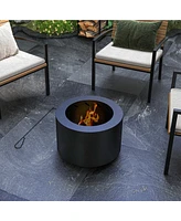 Streamdale Furniture Smokeless Patio Fire Pit with Poker for Warm, Cozy Camping