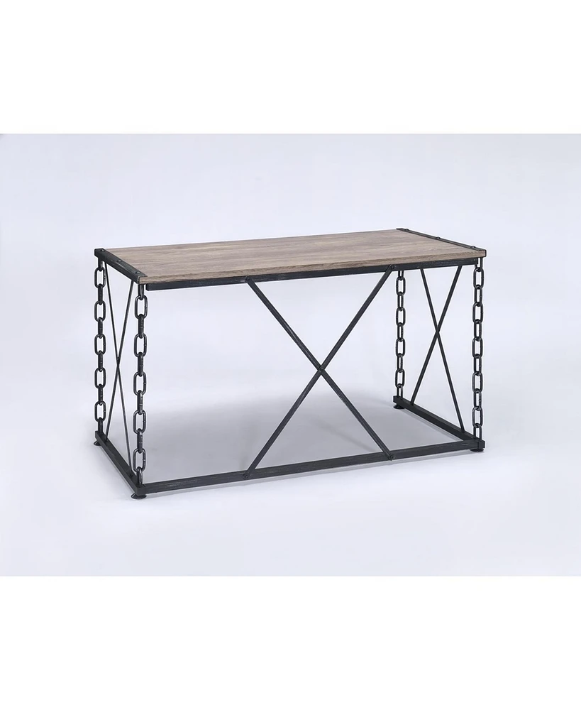 Simplie Fun Jodie Console Table in Rustic Oak & Antique Black Finish