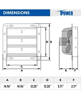 Simplie Fun 12 Inch Shutter Exhaust Fan Aluminum, High Speed 1620 Rpm, 940 Cfm, 1-Pack, Silver