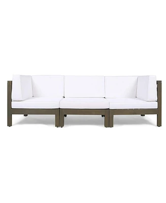Simplie Fun Versatile Outdoor Sofa Set in Acacia Wood with Water-Resistant Cushions