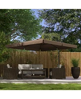 Simplie Fun Large 118" Cantilever Patio Umbrella with Adjustable Canopy for Outdoor Furniture and Dining Sets