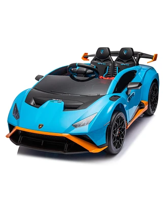 Streamdale Furniture Lamborghini-Inspired Ride-On Car with Usb, Bluetooth, Drifting, and Dual Motor Rear Drive