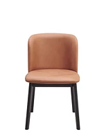 Streamdale Furniture Eliora Side Chair (Set-2), Camel Fabric & Black Finish