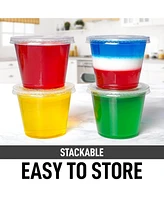 Zulay Kitchen 50 Pack 5.5oz Clear Jello Shot Cups with Lids - Disposable Condiment Cups