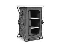 Slickblue Folding Camping Storage Cabinet with 3 Shelves and Carry Bag