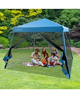 Slickblue 10 x Feet Pop Up Canopy with Mesh Sidewalls and Roller Bag