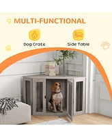 Streamdale Furniture Stylish Corner Dog Crate Table A Multifunctional Haven for Your Furry Friend