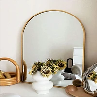 Homlux Arched Wall Mounted Mirror 26"x38" in Gold