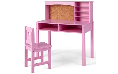 Slickblue Kids Desk and Chair Set with Hutch Bulletin Board for 3+