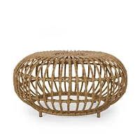 Streamdale Furniture Boho-Chic Handcrafted Faux Rattan Woven Coffee Table