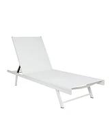 White Mesh Chaise Lounge for Outdoor Relaxation and Sunbathing