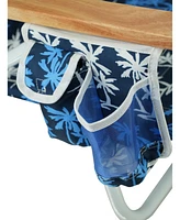 Streamdale Furniture Adjustable Beach Chair with Towel, Handrail, Cup Holder and Backpack