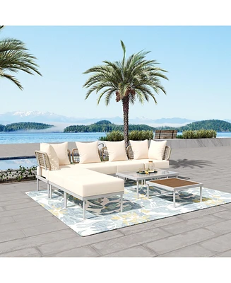 Simplie Fun Versatile Modular Outdoor Sofa Set with Luxurious Cushions and Durable Materials