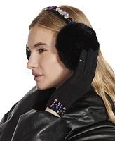 Steve Madden Women's 2-Pc. Bedazzled Gems Earmuffs & Gloves Boxed Gift Set