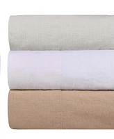 Superior Cotton Linen Blend Deep Pocket 4-Piece Bed Sheet Set