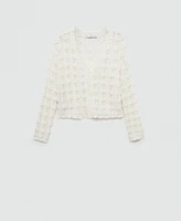 Mango Women's Crochet Knit Cardigan