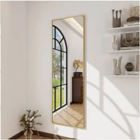 Homlux Rectangular Wall Mounted Mirror 16"x50" in Gold