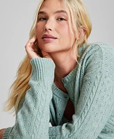 And Now This Women's Pointelle Knit Button Front Cardigan, Created for Macy's