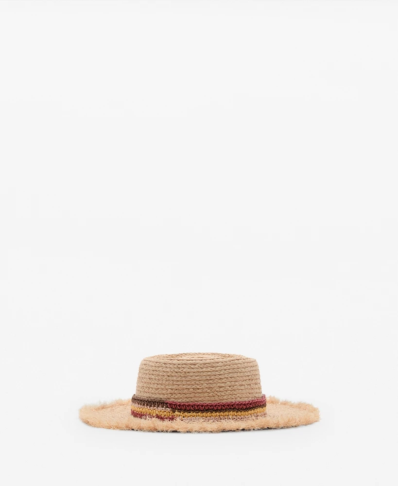 Mango Women's Ribbon Detail Braided Hat