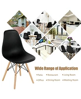 Slickblue 4 Pieces Modern Armless Dining Chair Set with Wood Legs