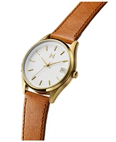 Mvmt Women's Rise Boyfriend Tan Leather Watch 36mm