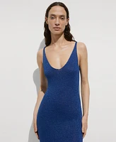 Mango Women's Lurex Knit Dress