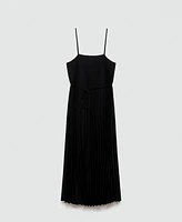 Mango Women's Bow Detail Pleated Dress