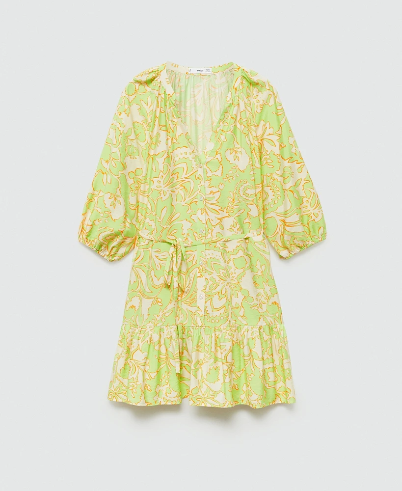 Mango Women's Printed Bow Dress