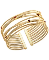 Garnet Multirow Cuff Bracelet (5/8 ct. t.w.) in 14k Gold-Plated Sterling Silver