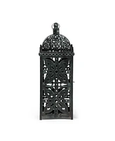 Streamdale Furniture Artisanal Iron Lantern with Timeless Patina Charm and Elegant Accents