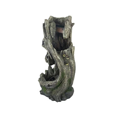 Streamdale Furniture Abstract Tree Trunk-Inspired Outdoor Fountain with Tranquil Water Sounds