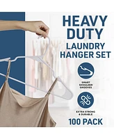 Lifemaster 80 Pcs. of Everyday Use Plastic Clothes Hangers for Clothes Lightweight Durable Coat Hanger with Shoulder Grooves Space Saving Laundry Hang