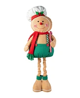 Glitzhome 39 26 H Telescoped Fabric Christmas Gingerbreadman Standing Decor