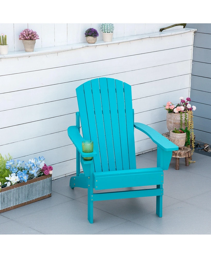 Simplie Fun Cozy Outdoor Bench with Built-in Table & Umbrella Hole