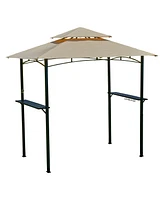 Mondawe 8 x 5 ft Outdoor Grill Gazebo Double Tier Soft Top Canopy