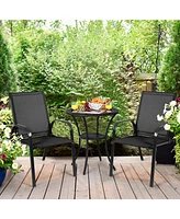 Gymax Set of 2 Patio Chairs Dining w/ Steel Frame Yard Outdoor Beige