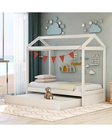 Simplie Fun House Bed With Trundle, Can Be Decorated Twin