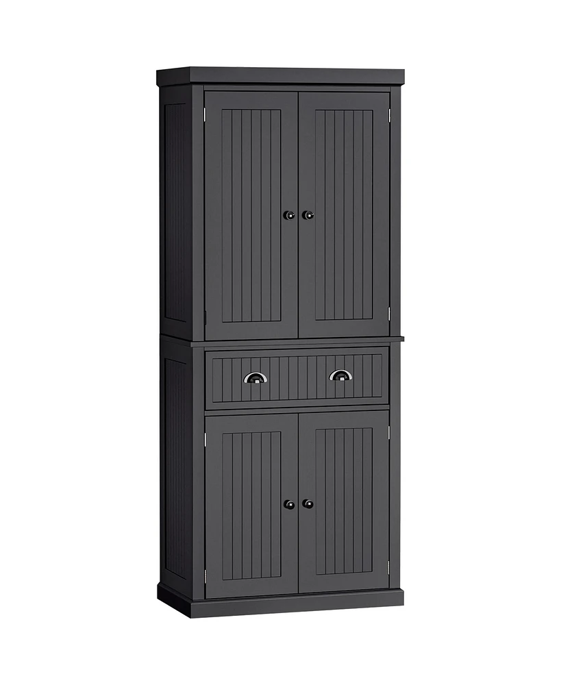 Homcom 72" Kitchen Pantry Storage Cabinet with Drawer, Adjustable Shelves