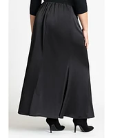 Eloquii Women's Maxi Satin Skirt