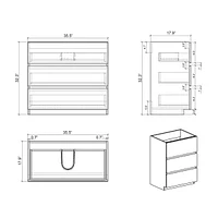 Alice 36" Gray Bathroom Vanity With Large Storage