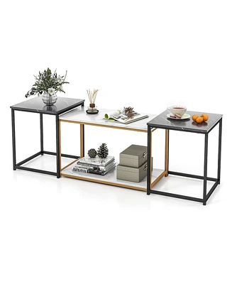 Slickblue Nesting Coffee Table Set of 3-Black