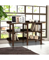 Slickblue 59 Inch Console Table with 3-tier Open Shelf for Front Hall Hallway and Foyer